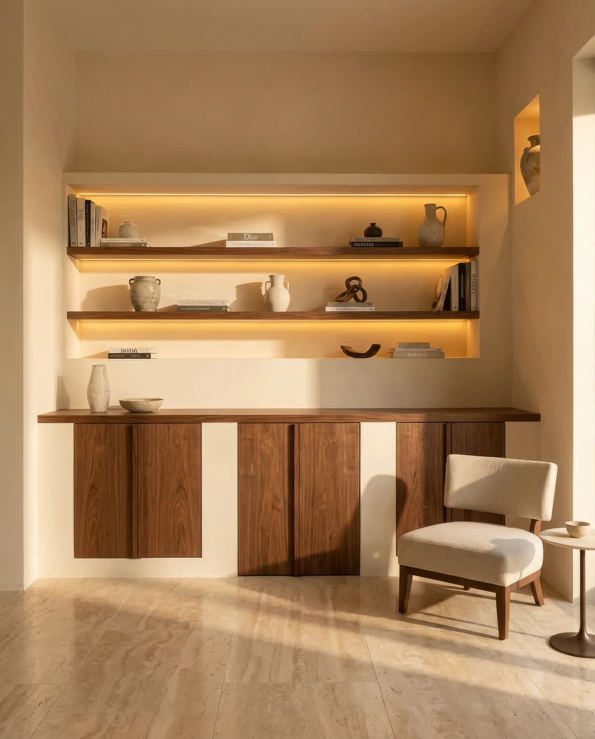 Credenza design con mensole LED