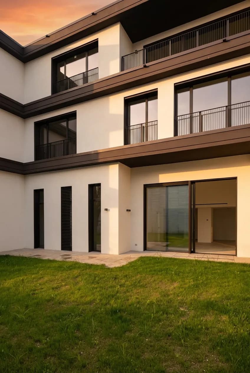 Facciate esterne di edificio residenziale moderno