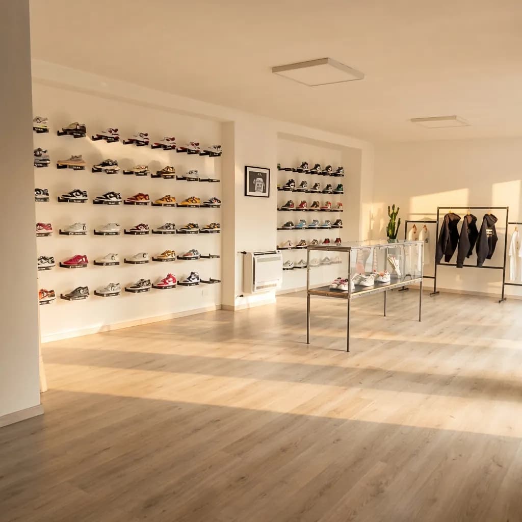 Tinteggiatura e allestimento negozio di sneakers